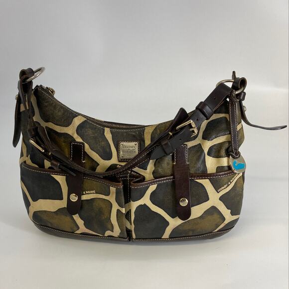 DOONEY & BOURKE ANIMAL PRINT LEATHER SHOULDER BAG (ASIS) - Picture 1 of 16
